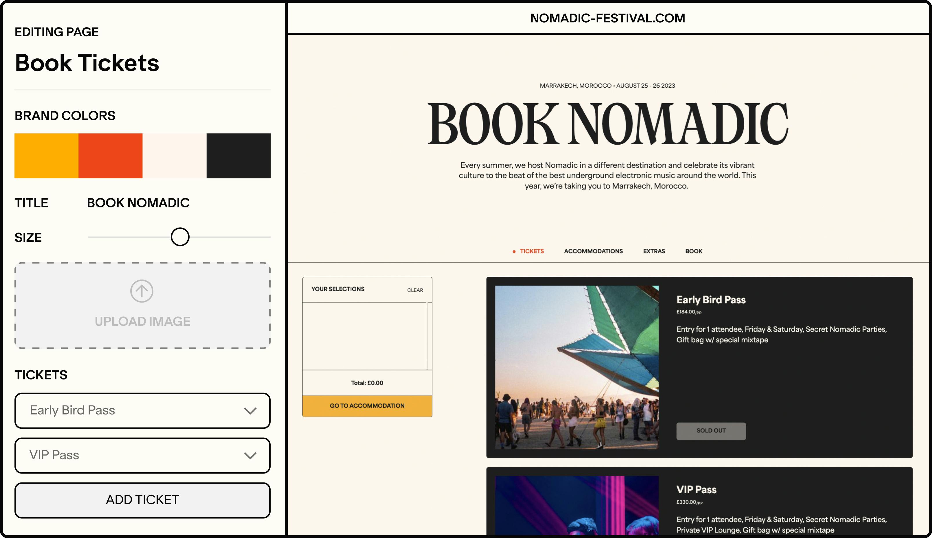 A browser window with Nomadic website visible